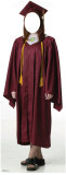 Female Graduate Red Cap & Gown Stand Up