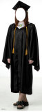 Female Graduate Black Cap & Gown Stand Up