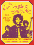Jimi Hendrix, Free Concert in San Francisco, 1967 Plakat av Dennis Loren