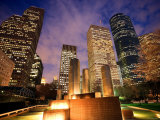 Skyscrapers and High-Rise Buildings in Downtown Houston, Texas Lámina fotográfica