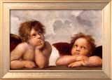 Angels, Detail of the Sistine Madonna, c.1514 Lámina por Raphael