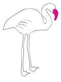 Pink Lone Flamingo Affiches par Avalisa 