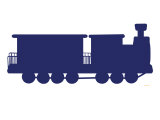 Navy Train Print by Avalisa 