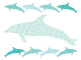 Seagreen Dolphin Family Print by Avalisa 