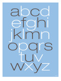 Lower Case Alphabet on Blue Affiches par Avalisa 