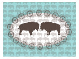 Seagreen Buffalo Belt Buckle Giclee Print by Avalisa