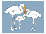 Blue Famingo Poster by Avalisa 