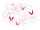 Pink Butterfly Trails Posters by Avalisa 