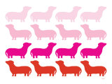 Pink Daschund Family Posters par Avalisa 