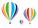 Rainbow Hot Air Balloons Pôsters por Avalisa Rainbow Hot Air Balloons Pôsters por Avalisa