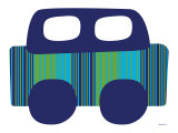 Blue Stripe Car Poster by Avalisa 