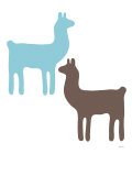 Blue Llama Couple Posters por Avalisa