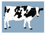Blue Dairy Cow Poster par Avalisa 