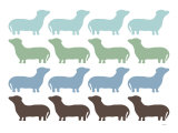Blue Dashund Family Posters af Avalisa Blue Dashund Family Posters af Avalisa