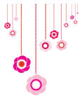 Pink Hanging Flowers Affiche par Avalisa 