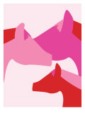 Pink Horses Prints by Avalisa 