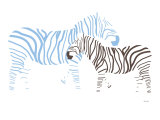 Blue Zebra Prints by Avalisa 