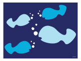 Navy Fish Posters by Avalisa 