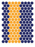 Blue Orange Dots Poster by Avalisa 