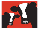 Red Cows Poster van Avalisa Red Cows Poster van Avalisa