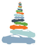 Colorful Car Pile Up Affiche par Avalisa 