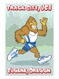 Eugene, Oregon, Bigfoot Jogging, Track City USA Prints