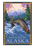 Fly Fishing Scene, Kenai River, Alaska Láminas