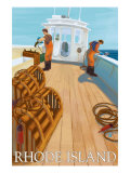 Rhode Island, Lobster Fishing Boat Scene Posters