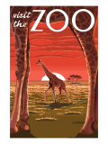 Visit the Zoo, Giraffe Scene Posters