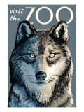 Visit the Zoo, Wolf Up Close Prints