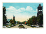 Peoria, Illinois, Scenic View down Hamilton Boulevard Poster