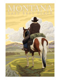 Montana, Last Best Place, Cowboy on Horseback Poster