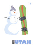 Utah, Snowman with Snowboard Posters