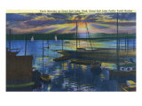 Utah, Great Salt Lake Public Harbor View of the Sunrise on the Lake Posters