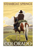 Steamboat Springs, Colorado, Cowboy on Horseback Posters