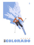 Aspen, Colorado, Stylized Skier Print