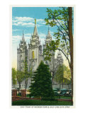 Salt Lake City, Utah, Eastern View of the Front of the Mormon Temple Prints