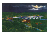 Radford, Virginia, Moonlit Scene of the New Southwest Virginia Memorial Bridge Prints