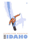Schweitzer Mountain, Idaho, Stylized Snowboarder Prints