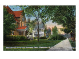 Binghamton, New York, View of Beautiful Homes on Riverside Drive Prints