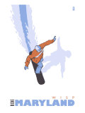Wisp, Maryland, Stylized Snowboarder Prints