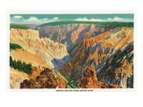Aerial View of Grand Canyon from Grand View, Yellowstone National Park, Wyoming Prints