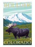 Boulder, Colorado, Moose and Mountain Posters