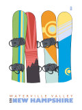 Snowboards in the Snow, Waterville Valley, New Hampshire Posters