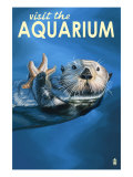 Visit the Aquarium, Sea Otter Scene Posters