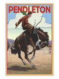 Pendleton, Oregon, Bucking Bronco Scene Posters