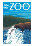 Visit the Zoo, Bear Fishing Prints