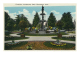 Davenport, Iowa, View of the Vanderveer Park Fountain Posters
