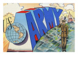 Keep 'Em Flying, WWII Promotional Postcard, Soldier Saluting Láminas