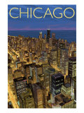 Chicago, Illinois, View of City from Sears Tower Affiche